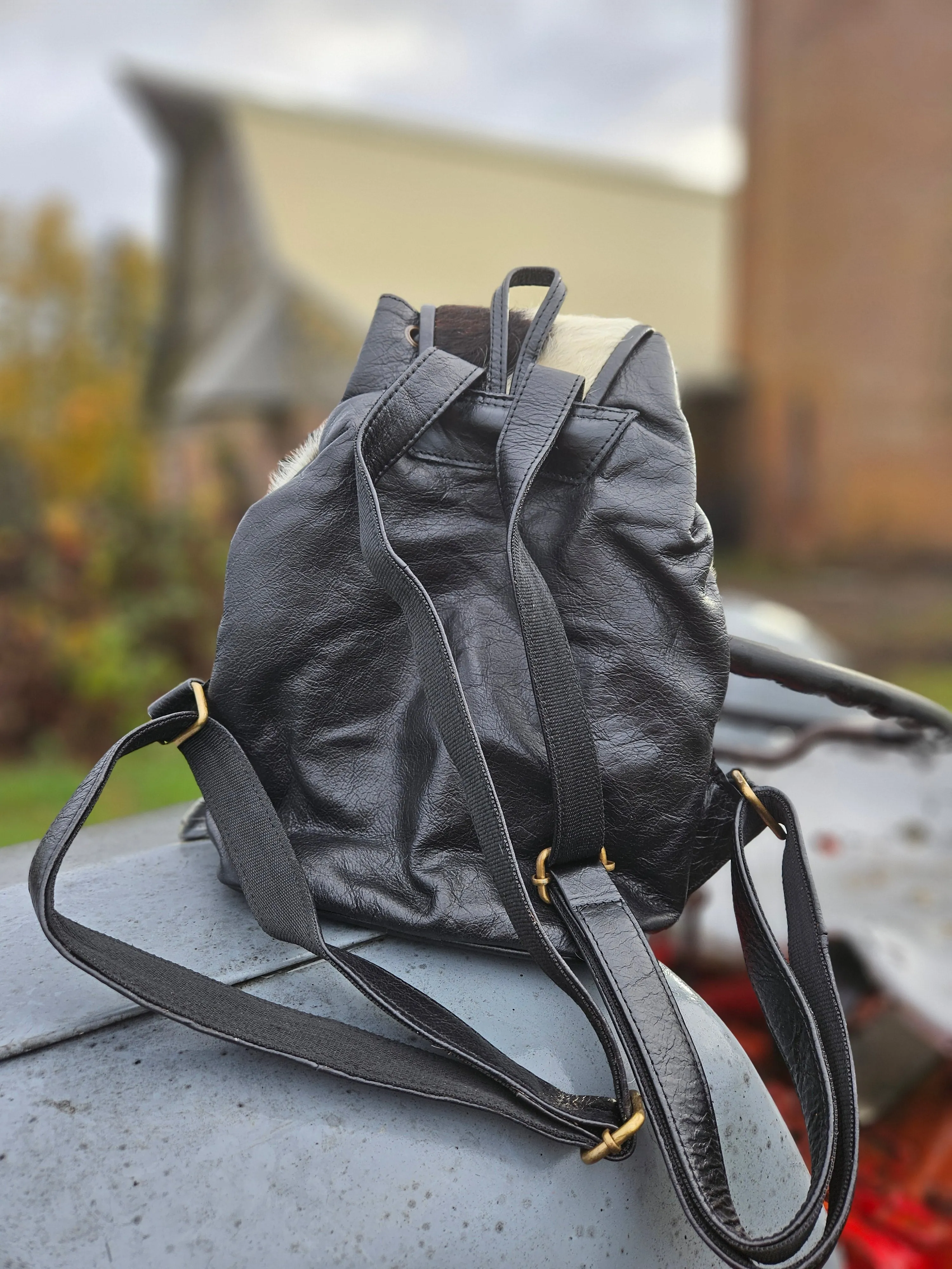 100% Authentic Cowhide Leather Mini Backpack