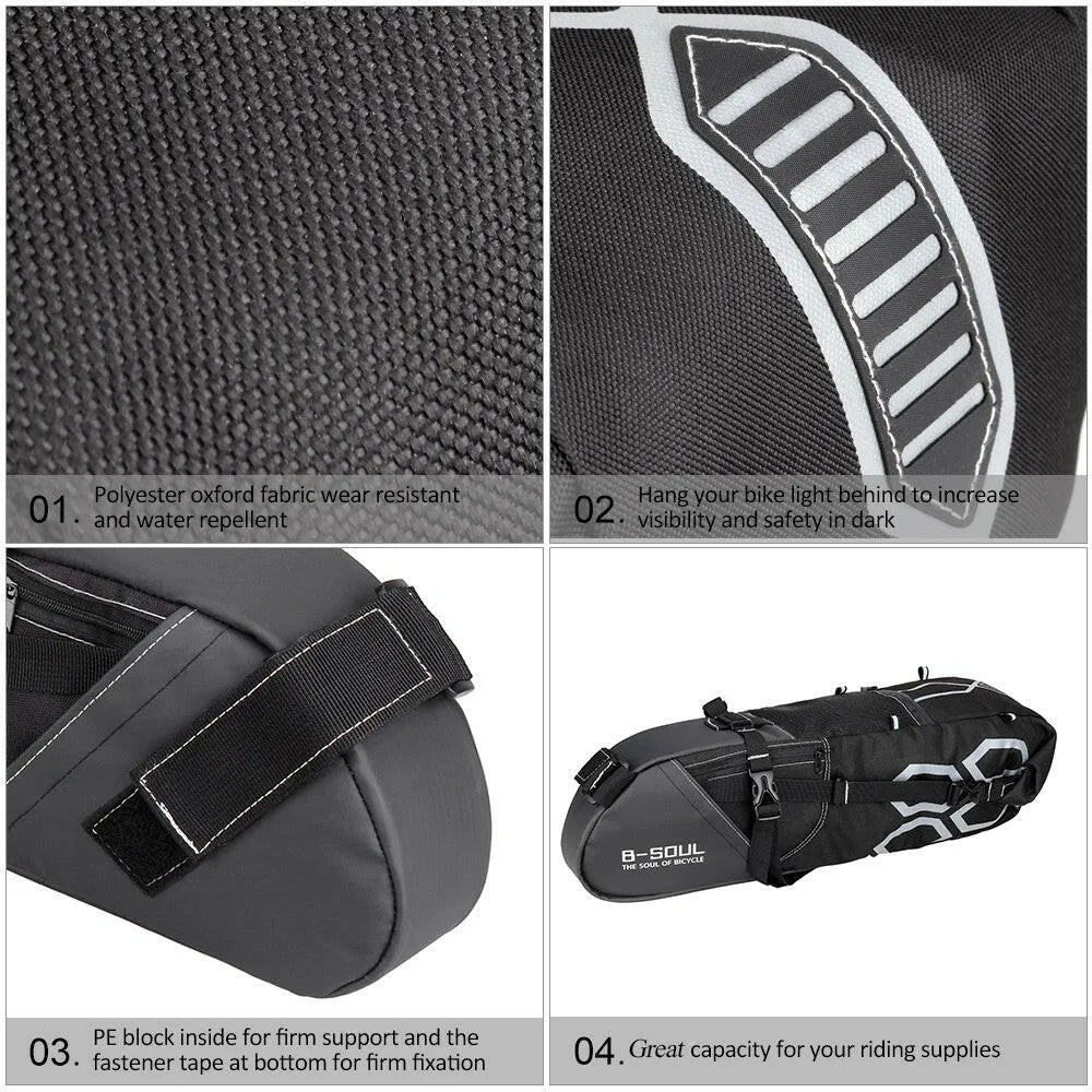 10L Bike Bag Bike Rear Seat Bag Bicycle Tool Storage Pouch Cycling Saddle Tail Packs Bike Storage Bag