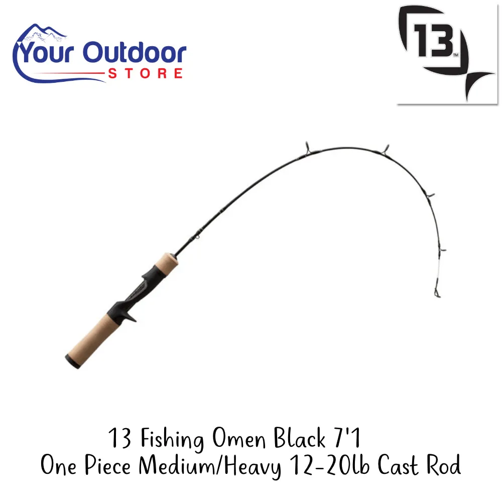 13 Fishing Omen Black 7'1 One Piece Medium/Heavy 12-20lb Cast Rod