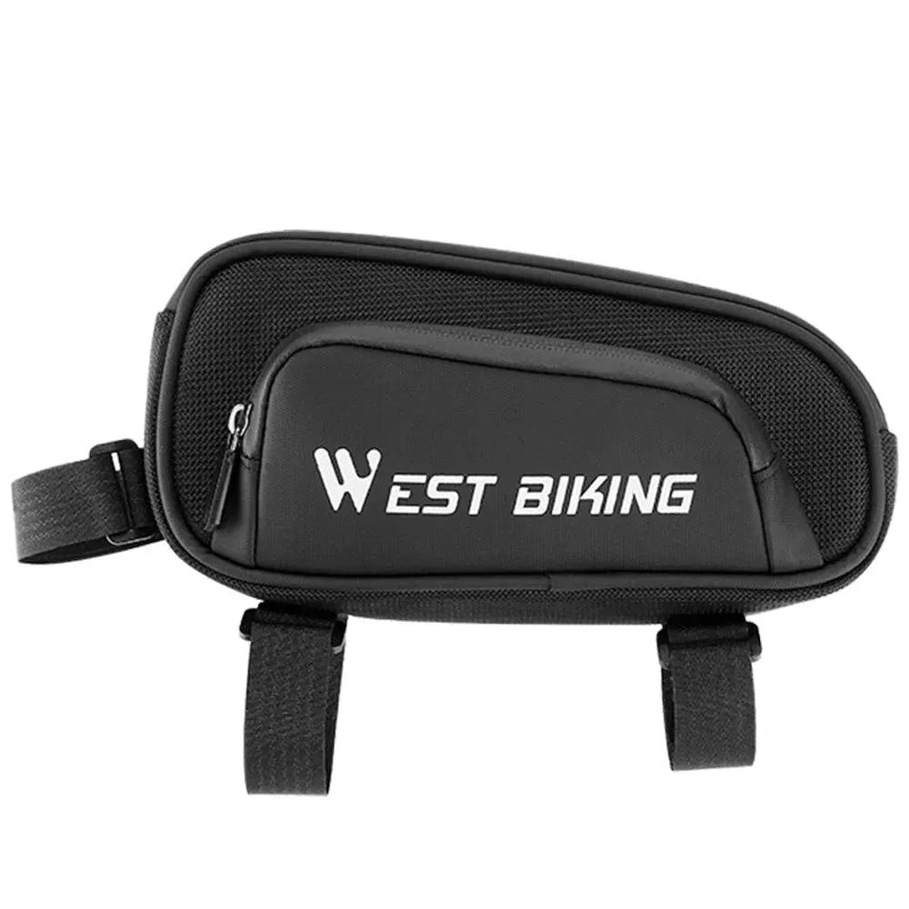 1.5L Bicycle Bag Bike Frame Fronttube Bag Bicycle Front Frame Bag Waterproof Smooth Zipper Cycling Bag Road Bike Accessories