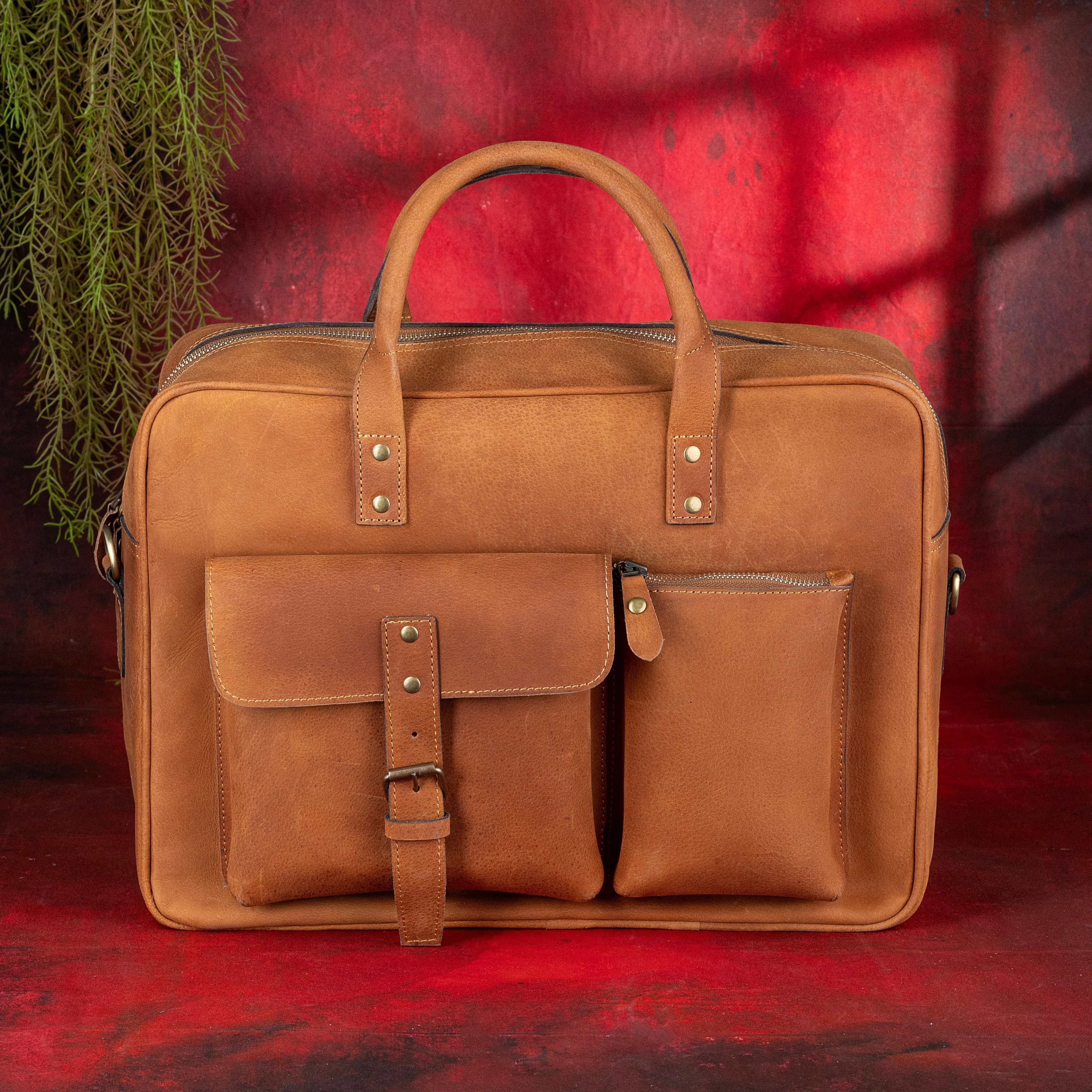 32nd Degree Scottish Rite Briefcase - Brown Leather Crazy Horse finish