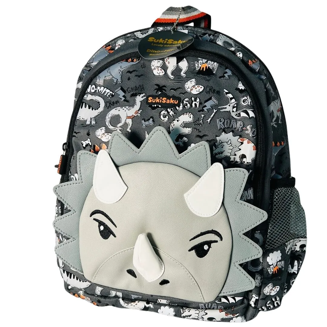 3D Design Backpack with Front Pocket for Kids (Rhino)