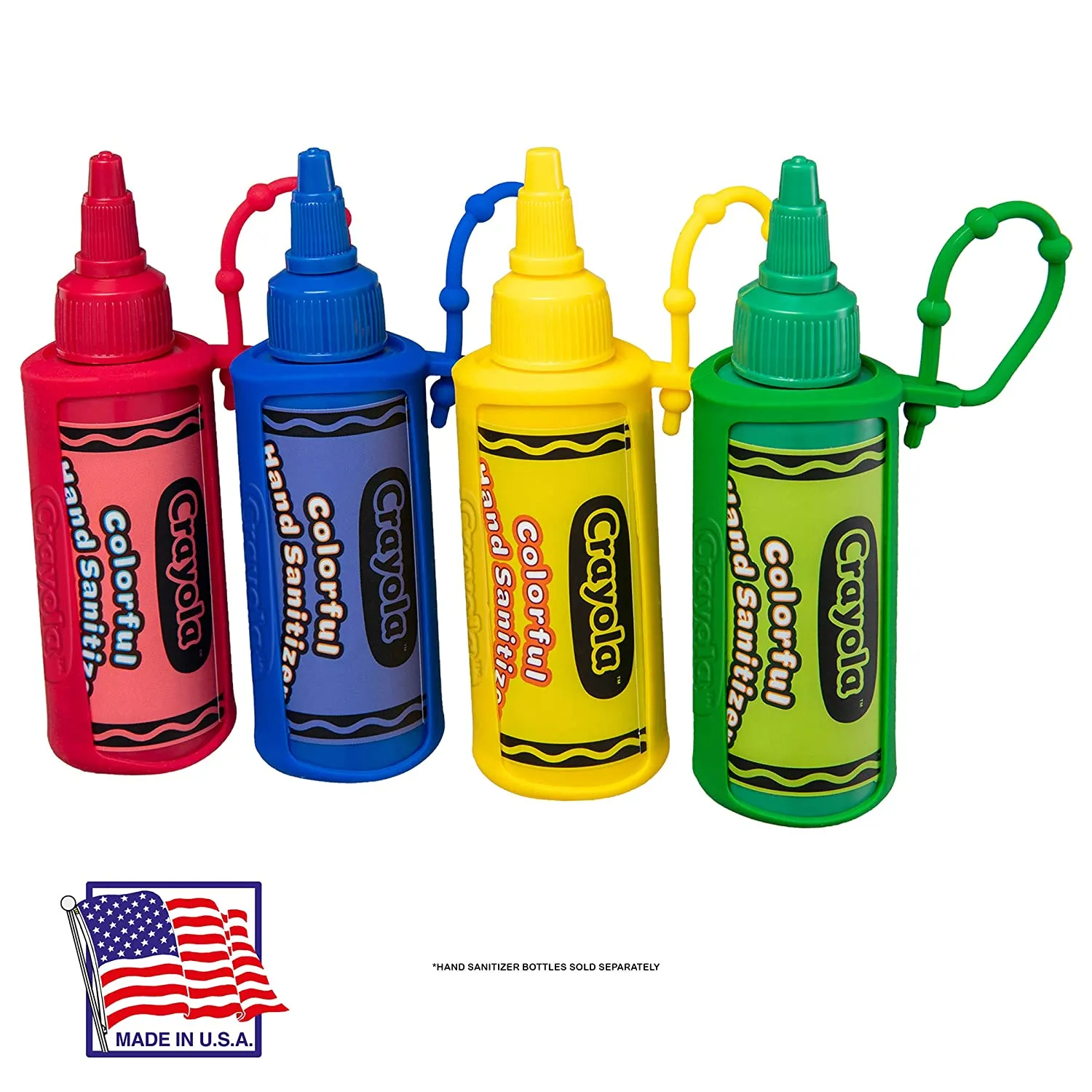 4-Color Keychain Backpack Holder for Crayola 2 oz. Hand Sanitizer for Kids