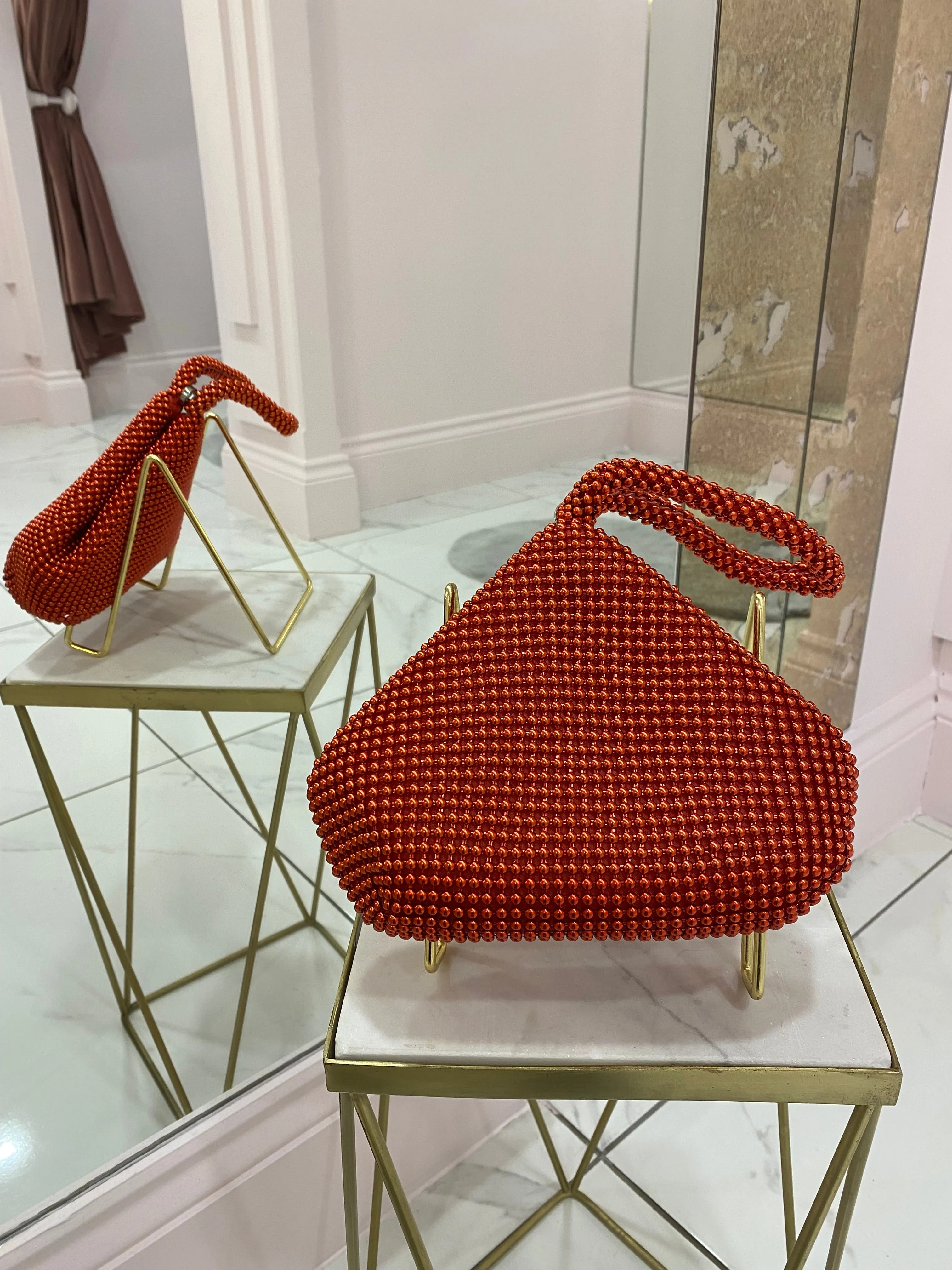 Adina Red Beaded Bag