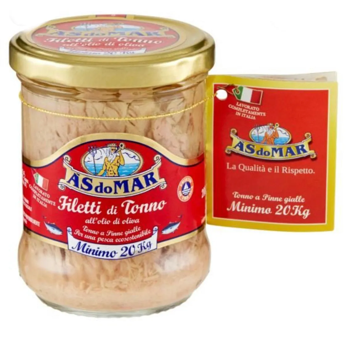 AsdoMar FILET TUNA FISH with OLIVE OIL 200 Gr (12-Pack Case)