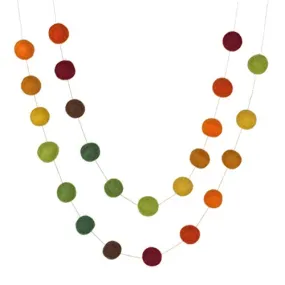 Autumn Felt Ball Garland- Ombre- Brown, Orange, Green