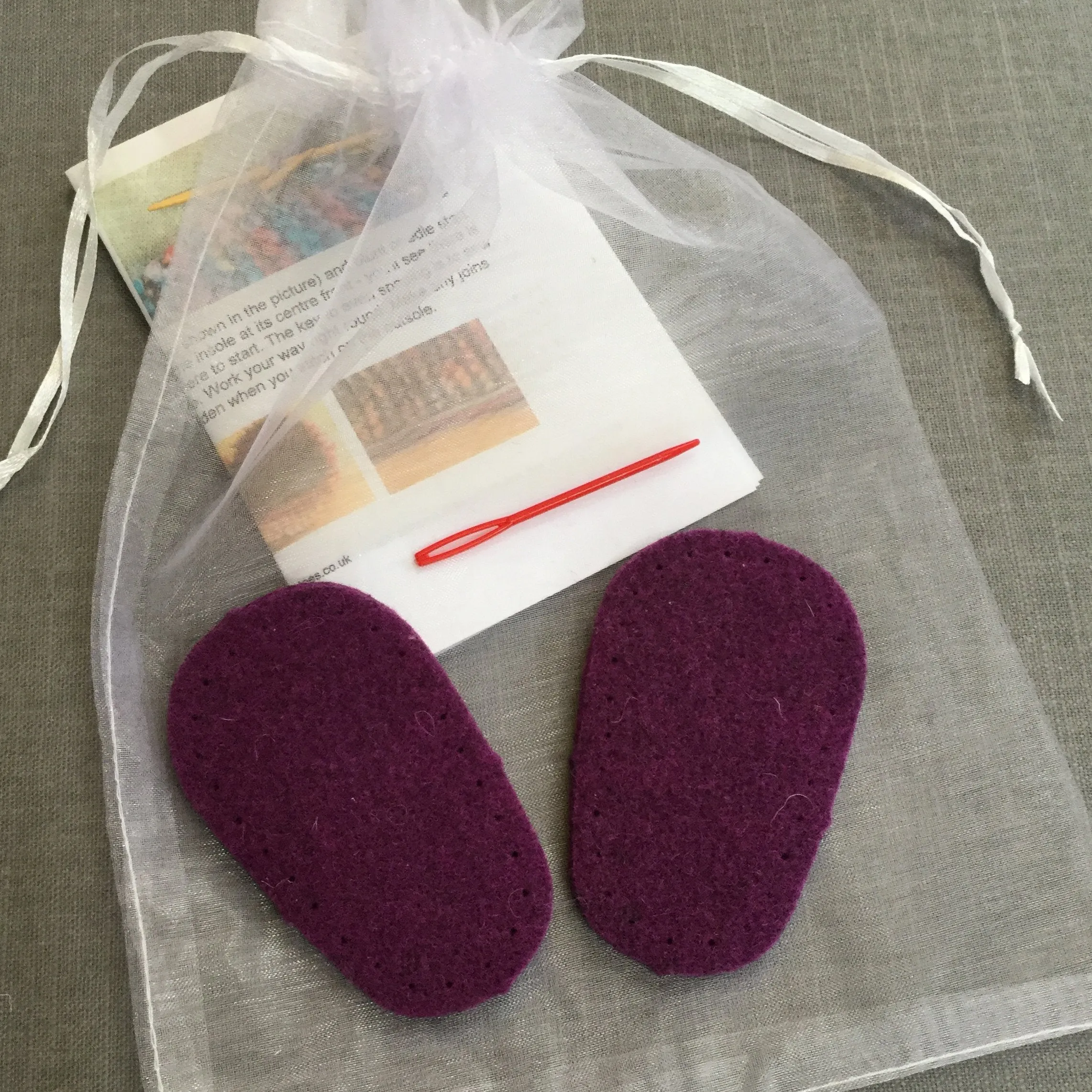 Baby crossover knitted slippers kit - use your own yarn