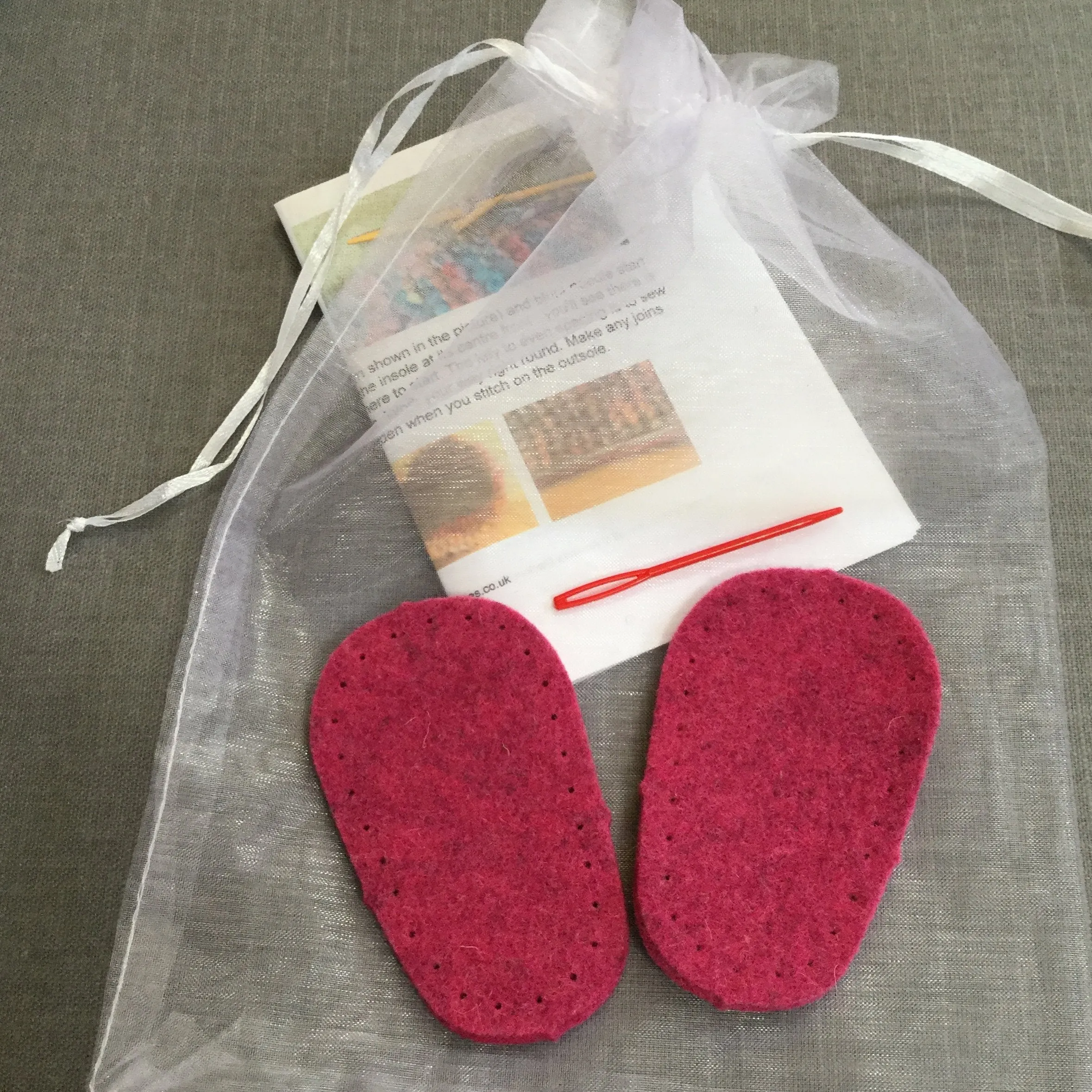 Baby crossover knitted slippers kit - use your own yarn