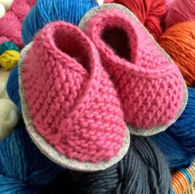 Baby crossover knitted slippers kit - use your own yarn