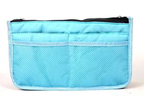 Bag In Bag Double Zipper Portable Multifunctional Travel Pockets Handbag Storage Bag Fadish Travel Cosmetic Makeup Wash Bag