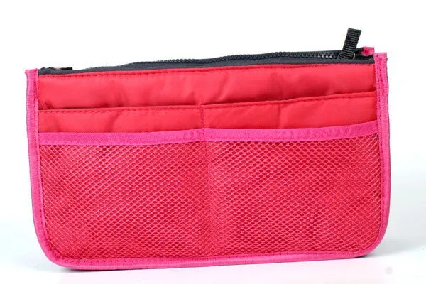 Bag In Bag Double Zipper Portable Multifunctional Travel Pockets Handbag Storage Bag Fadish Travel Cosmetic Makeup Wash Bag