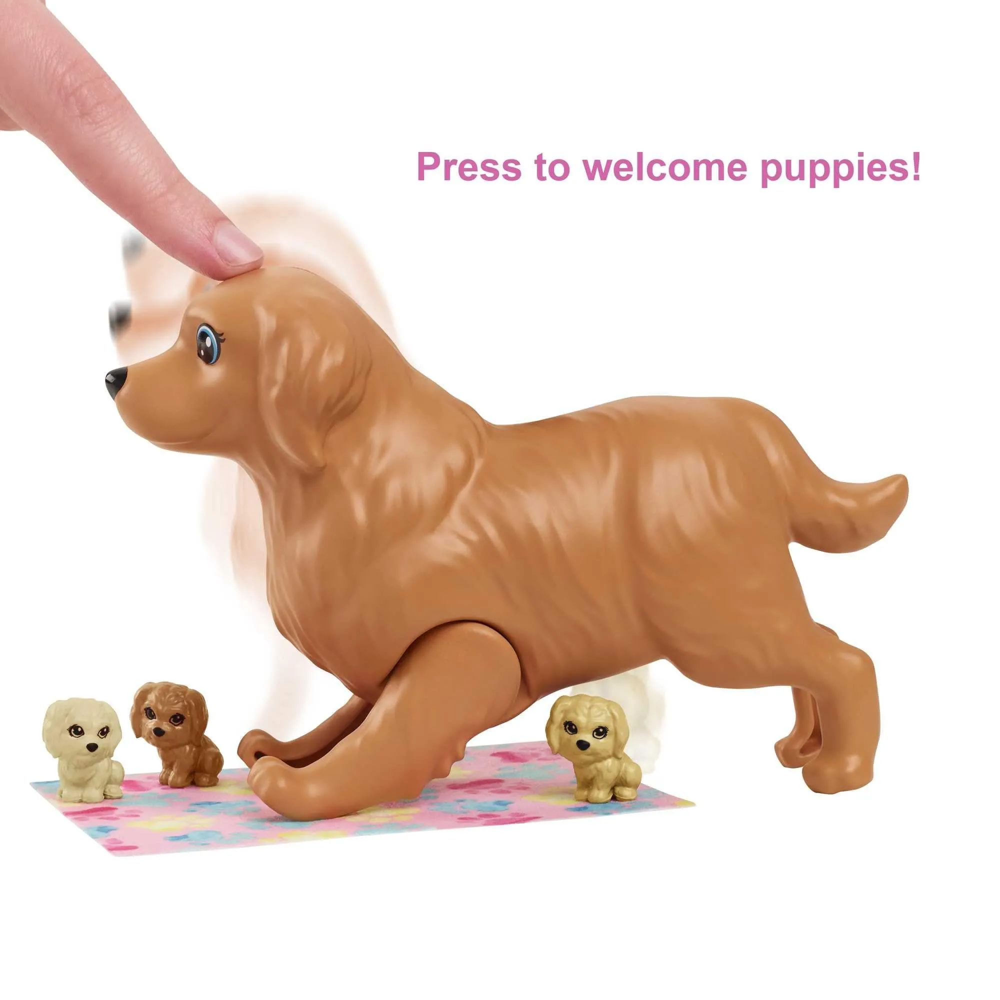 Barbie Doll and Newborn Pups Playset with Dog