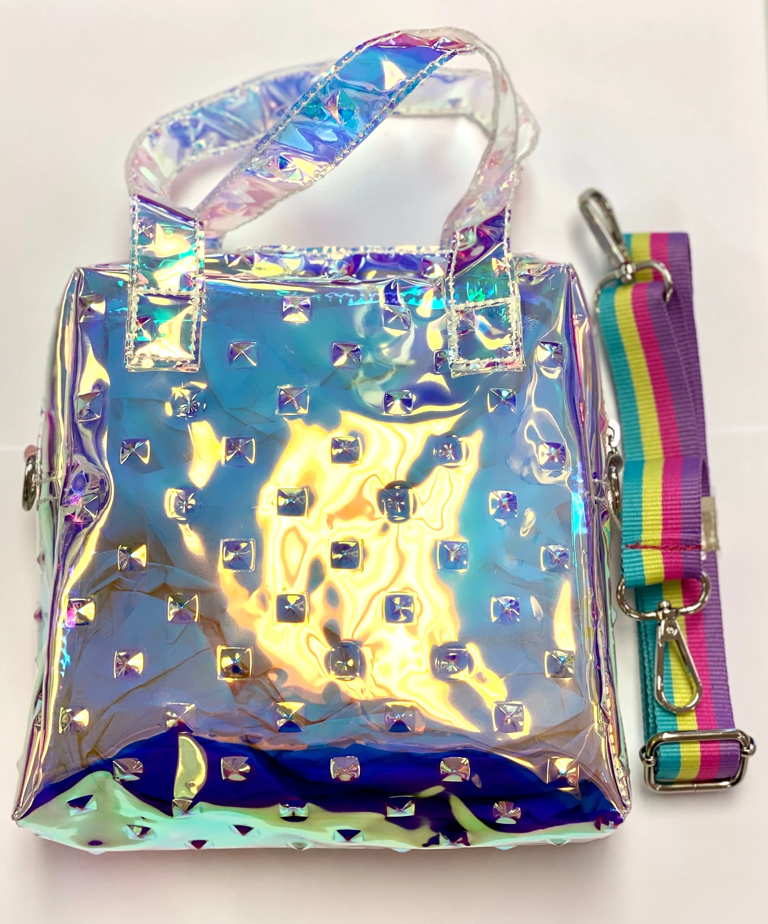 Bari Lynn Holographic Bag with Crossbody Strap