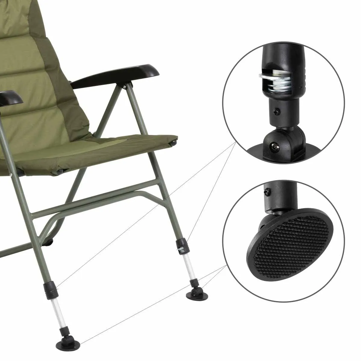 Big Camouflage Steel Carp Fishing Armchair