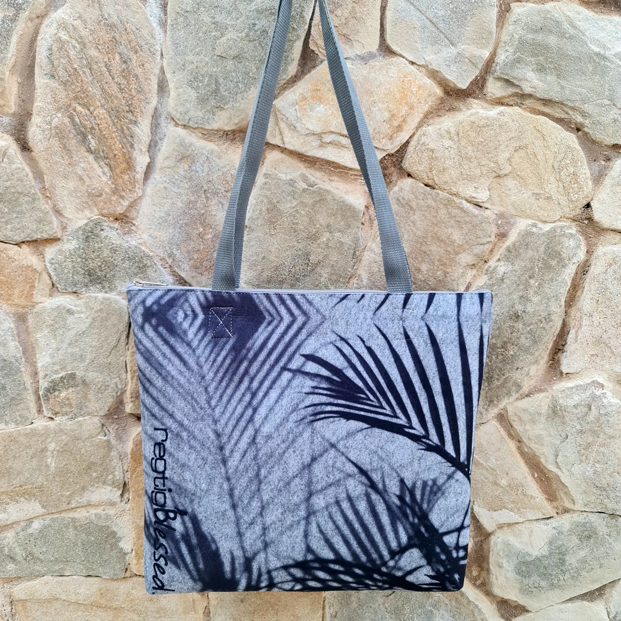 Black Palms - Recycled Felt Tote Bag