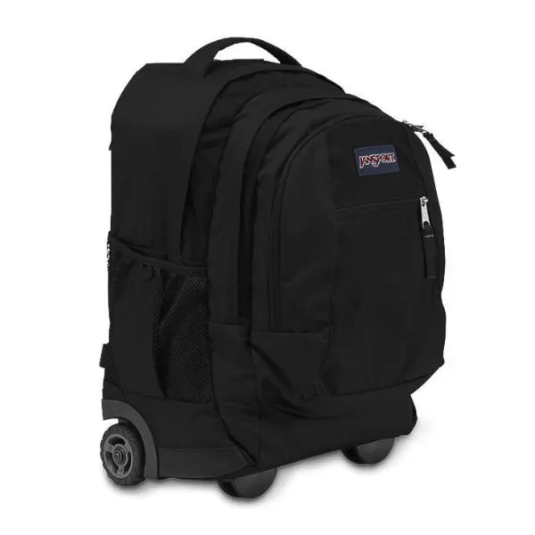 BLACK PLAIN WHEELED BACKPACK