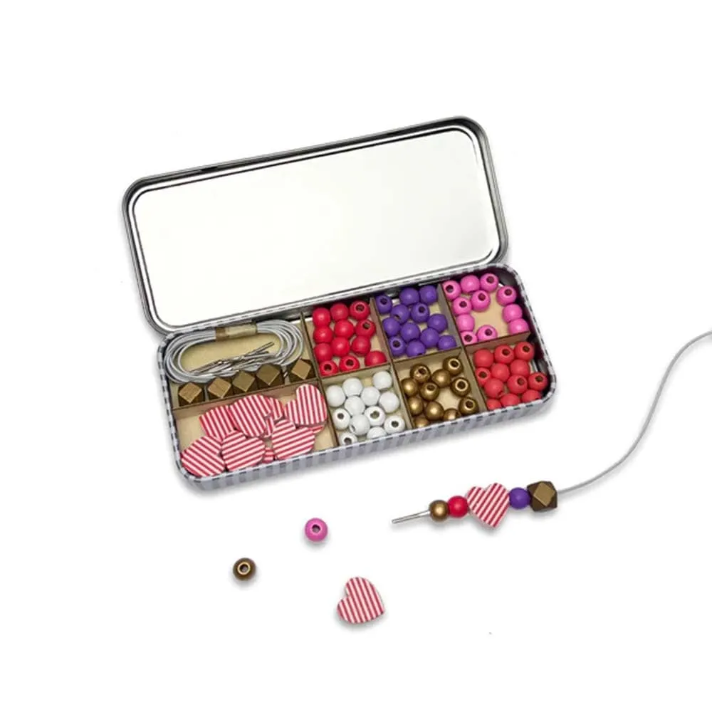 Bracelet Beading Activity Tin by Cotton Twist - Love & Hearts