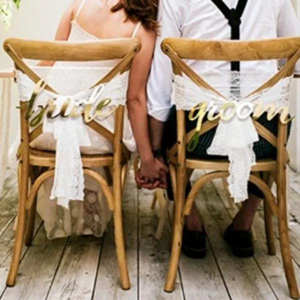 Bride & Groom Chair Signs (2 Pack)