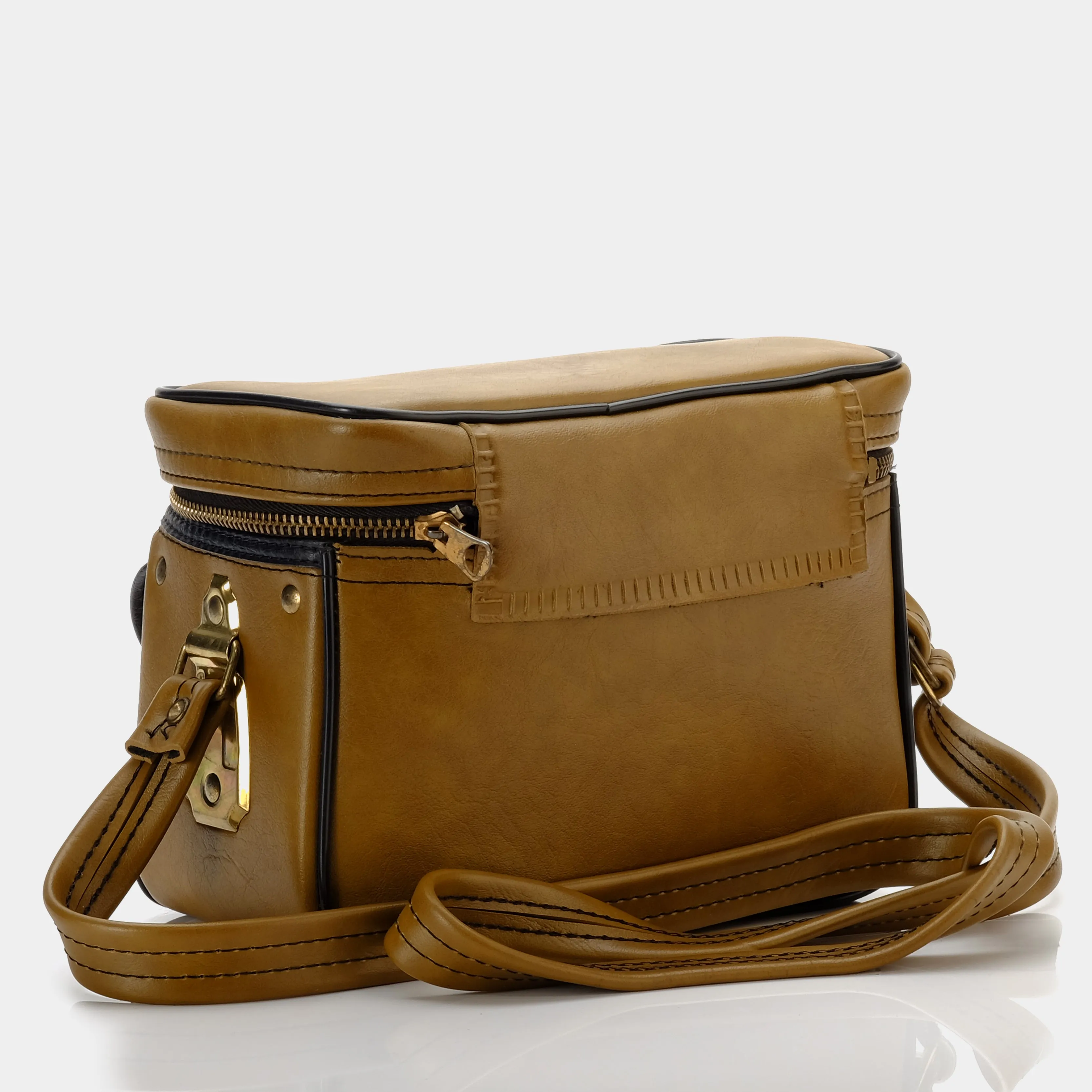 Brown Faux Leather Instant Camera Bag