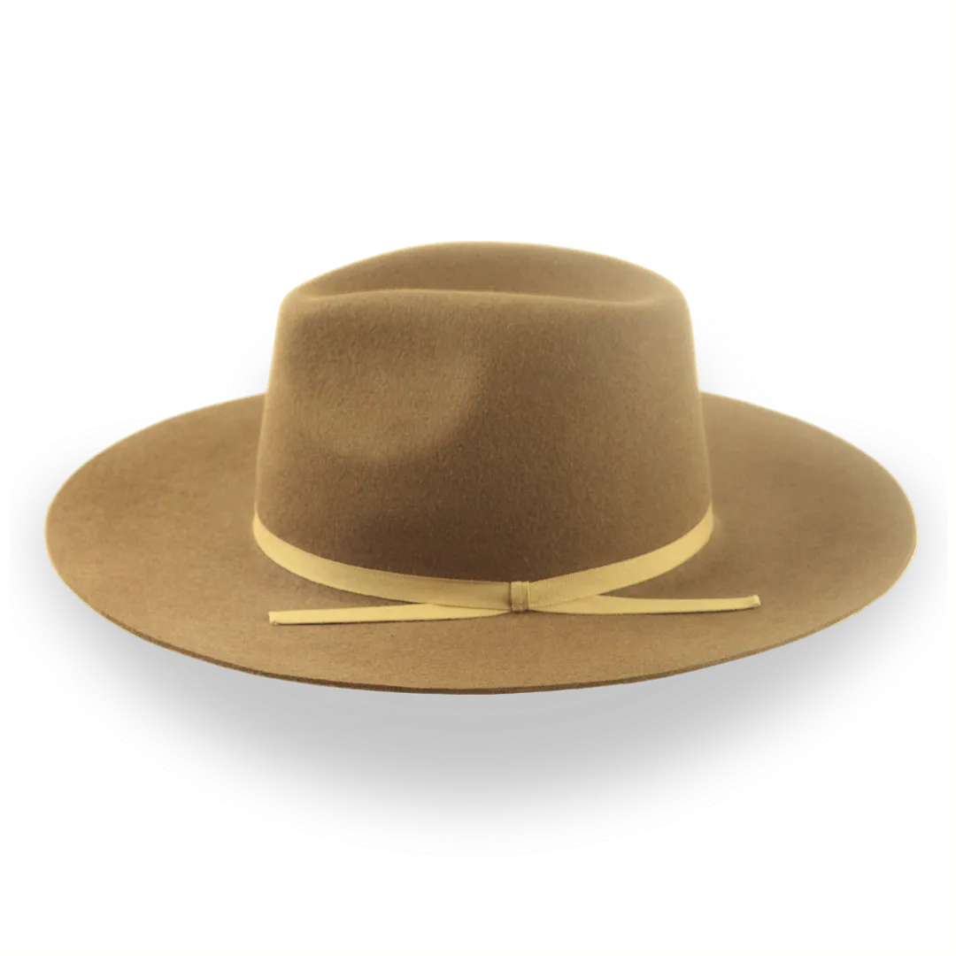 Brown Flat Bill Western Style Fedora Hat | The Longsword