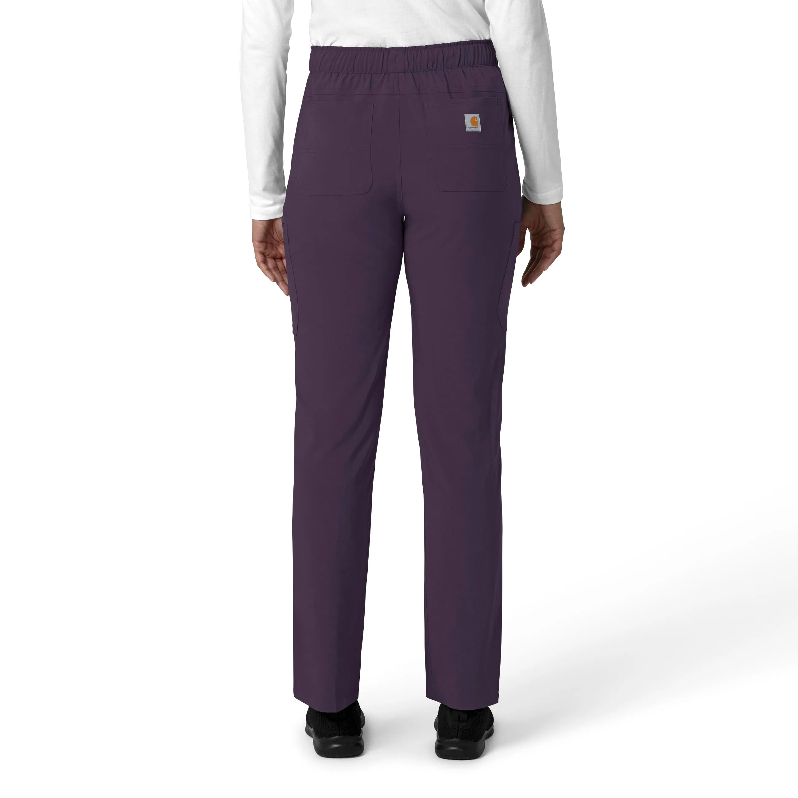 Carhartt Force Cross-Flex Women's Straight Leg Cargo Scrub Pant - Black Plum