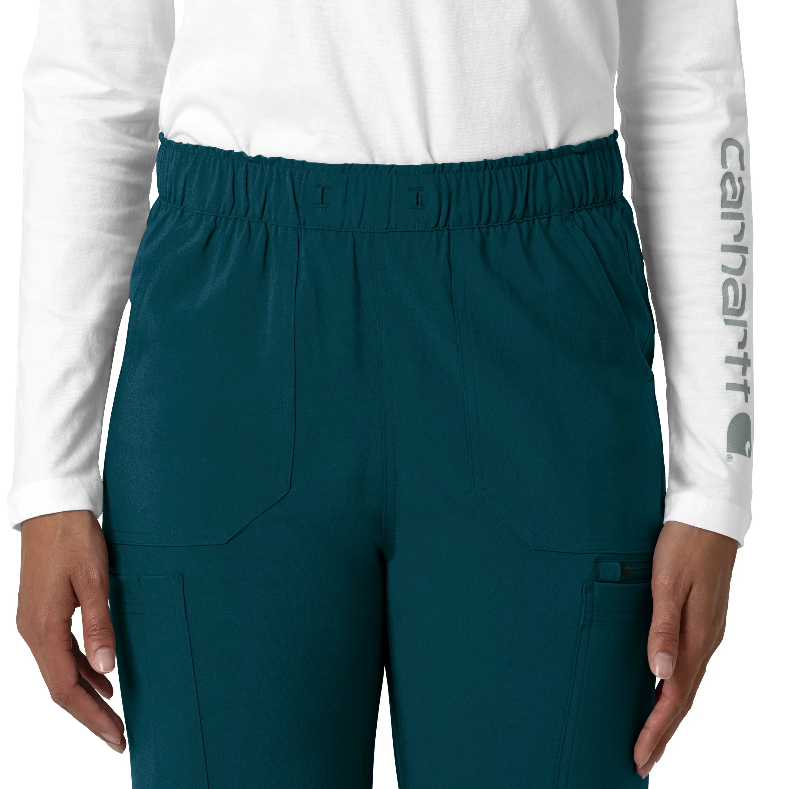 Carhartt Force Cross-Flex Women's Straight Leg Cargo Scrub Pant - Caribbean