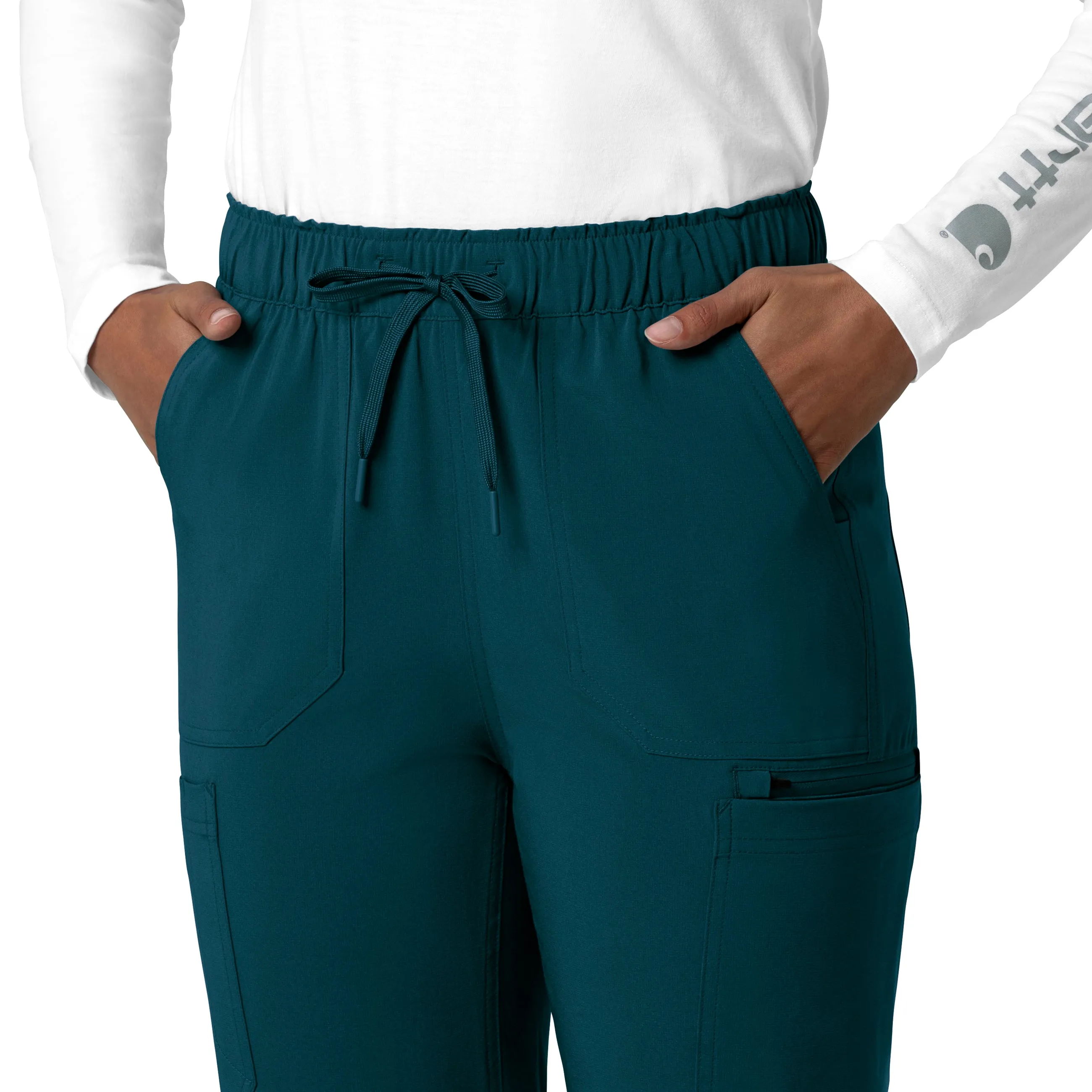 Carhartt Force Cross-Flex Women's Straight Leg Cargo Scrub Pant - Caribbean