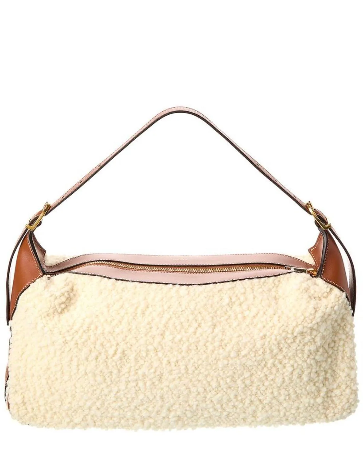 CELINE Triomphe Boucle & Leather Shoulder Bag