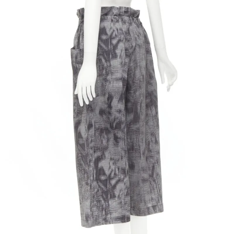 COMME DES GARCONS Tricot 1980s Vintage grey oversized tie waist asymmetric pants