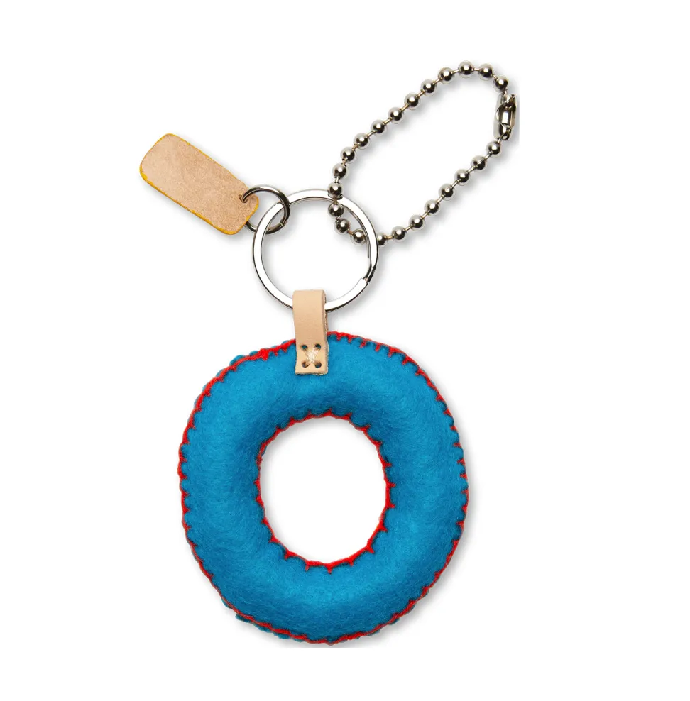 Consuela Blue Felt "O" Keychain