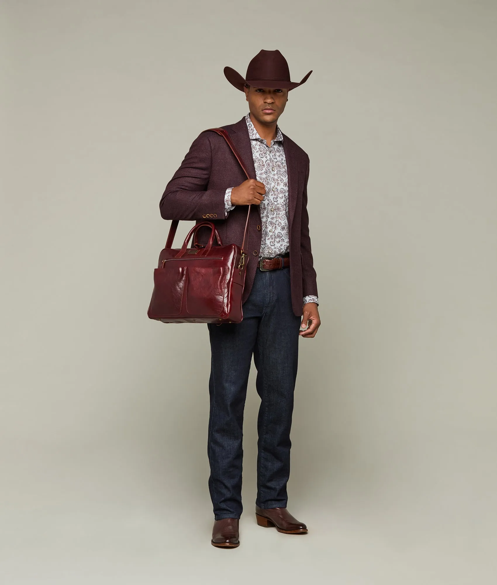 Cosimo Briefcase :: Burgundy