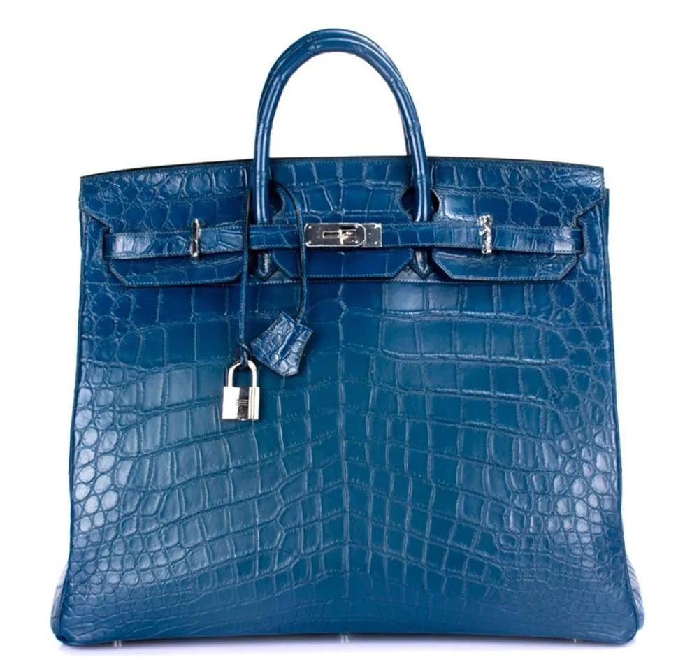 Crocodile Leather Extra Large Super Big Bag, Jumbo Storage Padlock Business Handbags Office Business Travel Bags