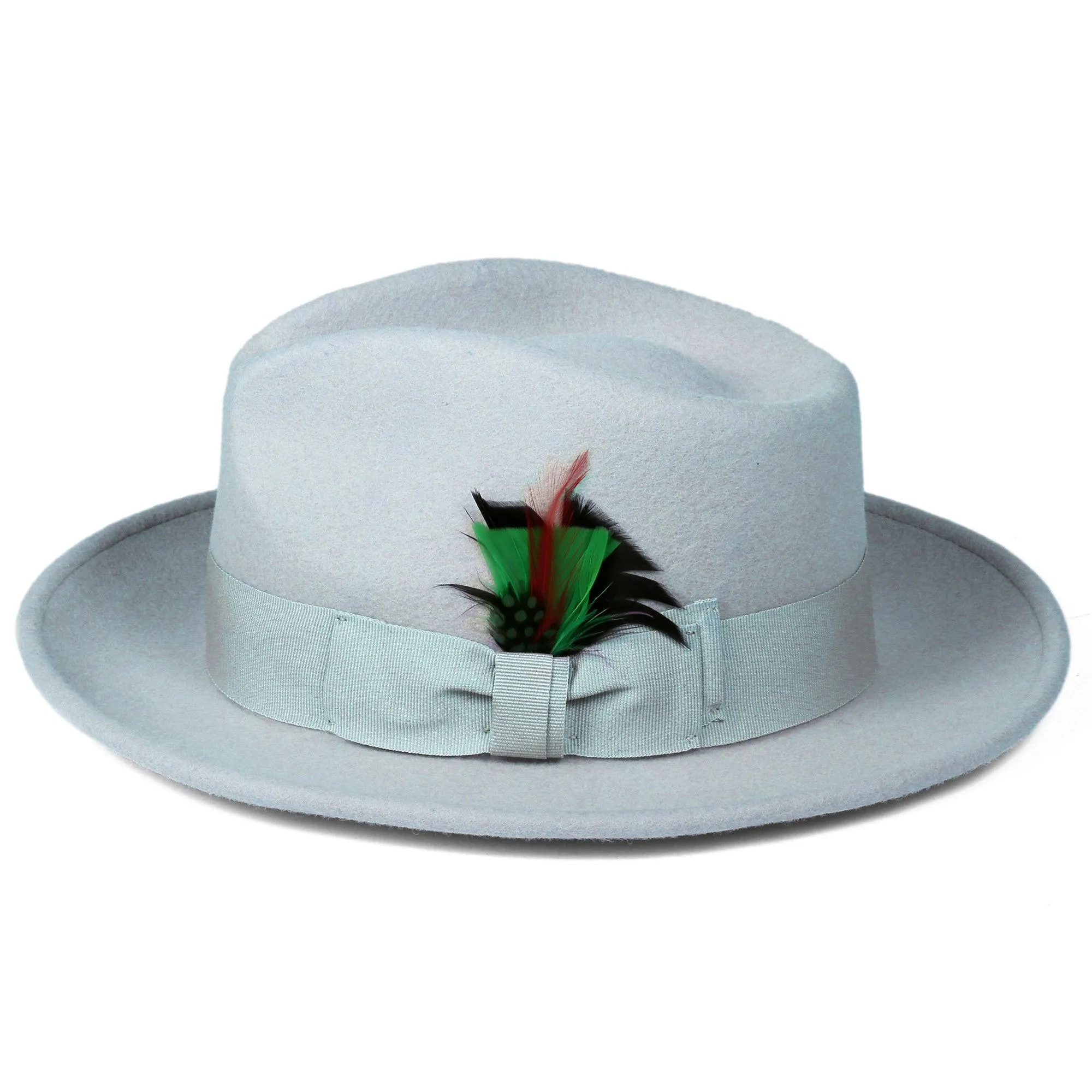 Crushable Sky Blue 100% Australian Wool Fedora Hat