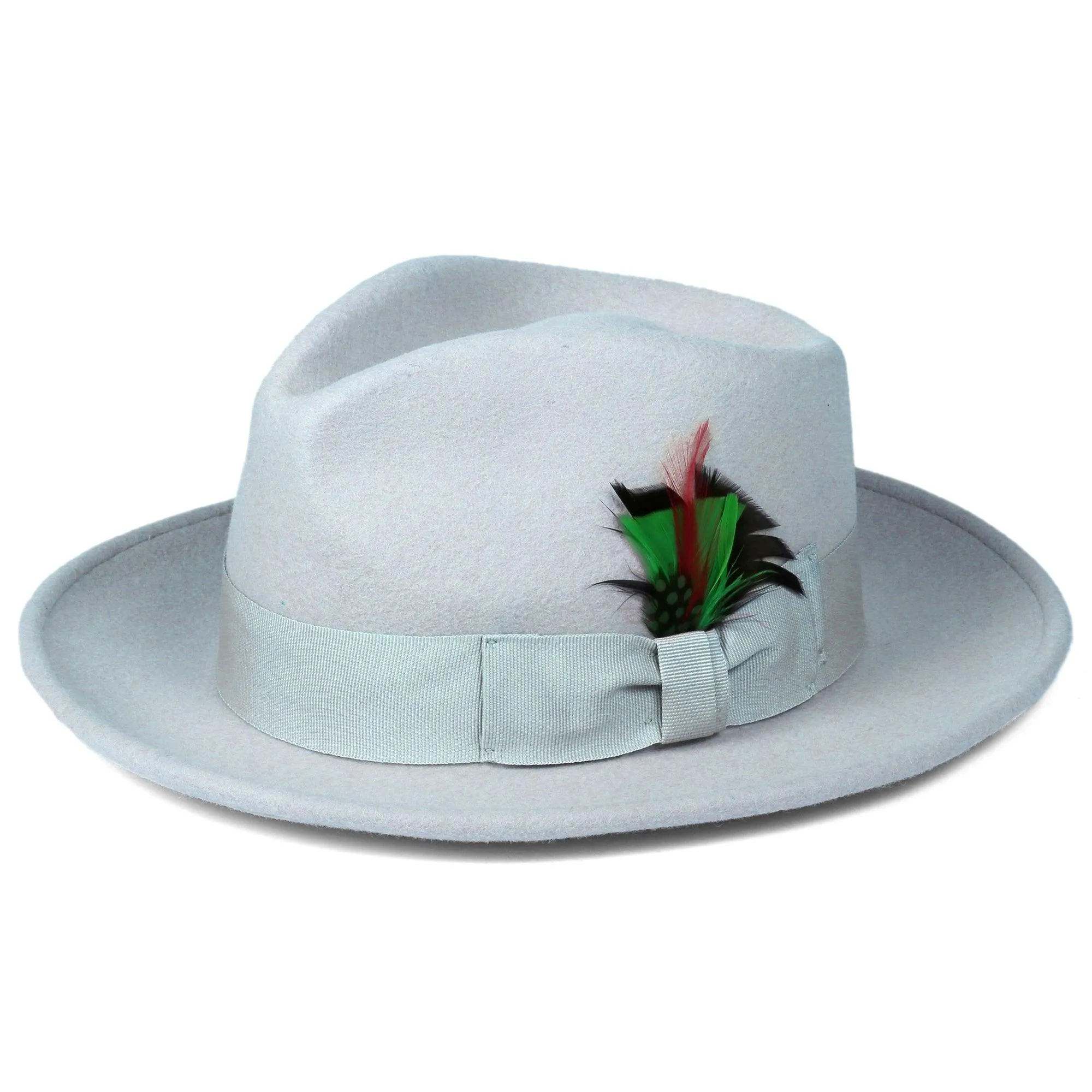 Crushable Sky Blue 100% Australian Wool Fedora Hat