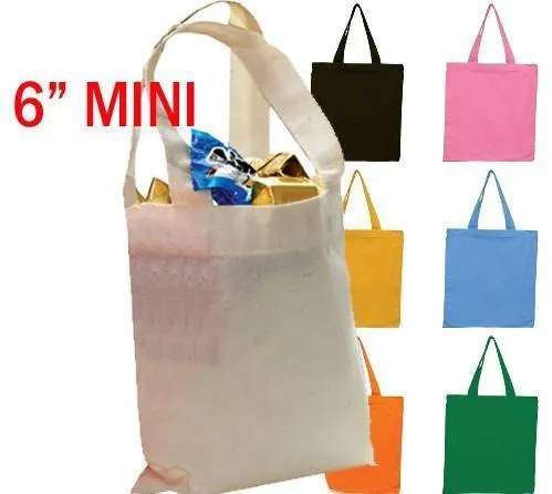 Custom MINI Cotton Tote Bag with Fabric Handles