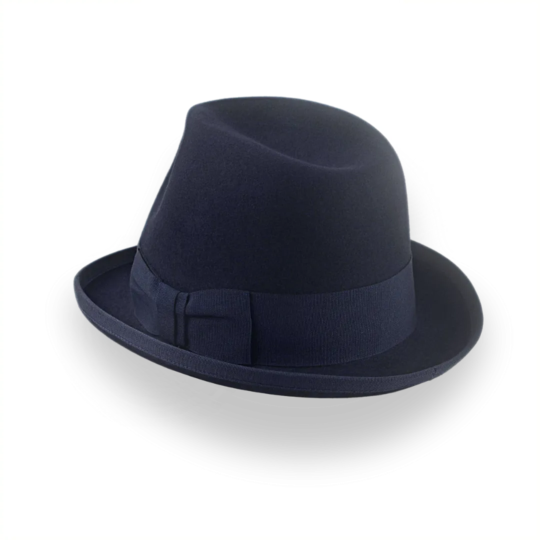 Dark Navy Blue 1920's Mens Retro Homburg Hat | The Phaeton