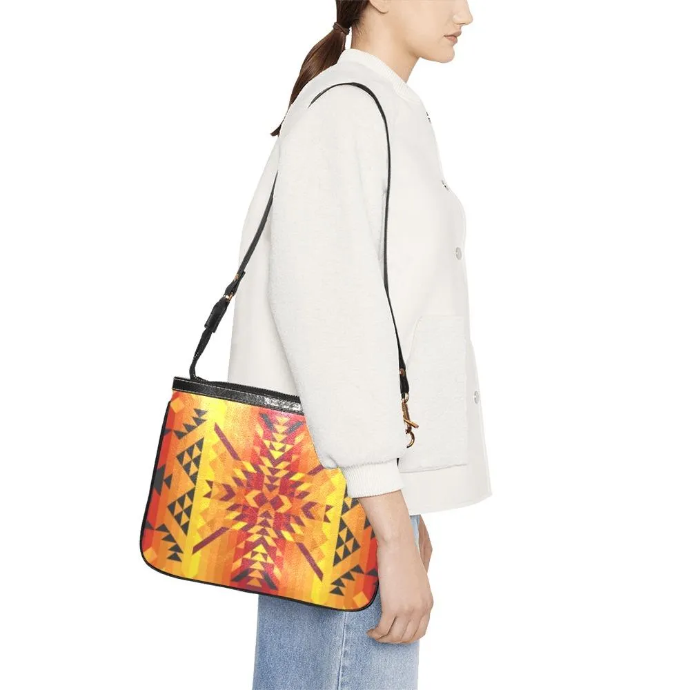 Desert Geo Yellow Red Small Shoulder Bag