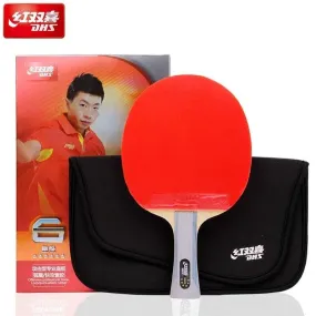 DHS 6 Star Table Tennis Bat 6002 with DHS Hurricane 8 & Tin Arc Rubbers