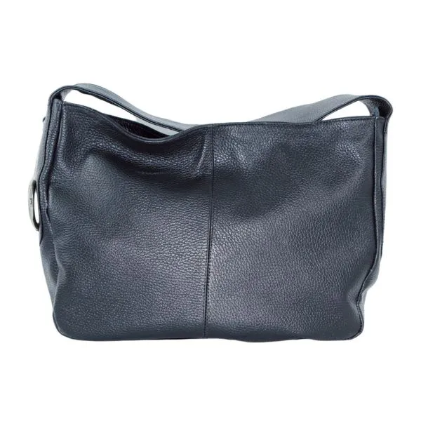 DITOMO Black Leather Shoulder Bag Bit Detail