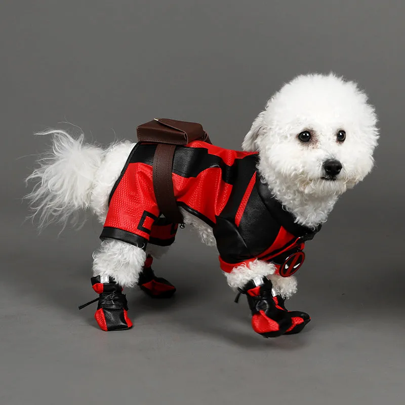 Dogpool Cosplay Deadpool 3 Dog Costume Outfit Halloween Puppy Suit