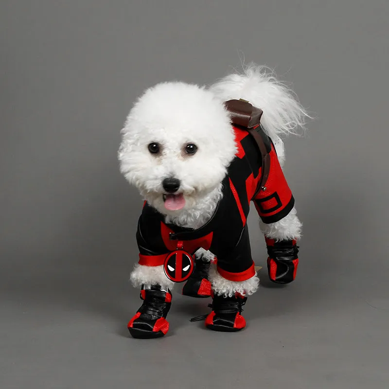 Dogpool Cosplay Deadpool 3 Dog Costume Outfit Halloween Puppy Suit