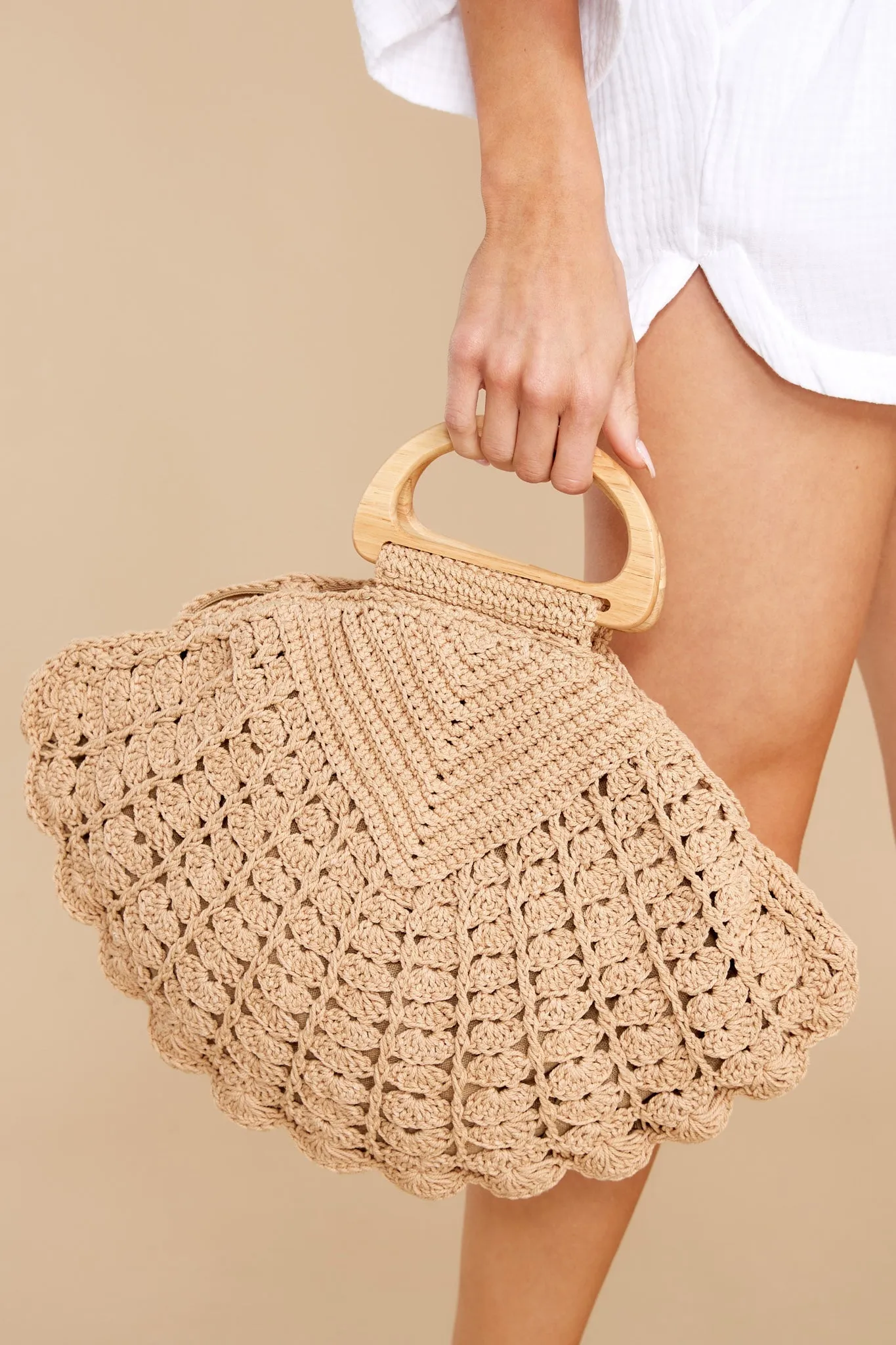 Dream In The Sand Light Tan Crochet Bag