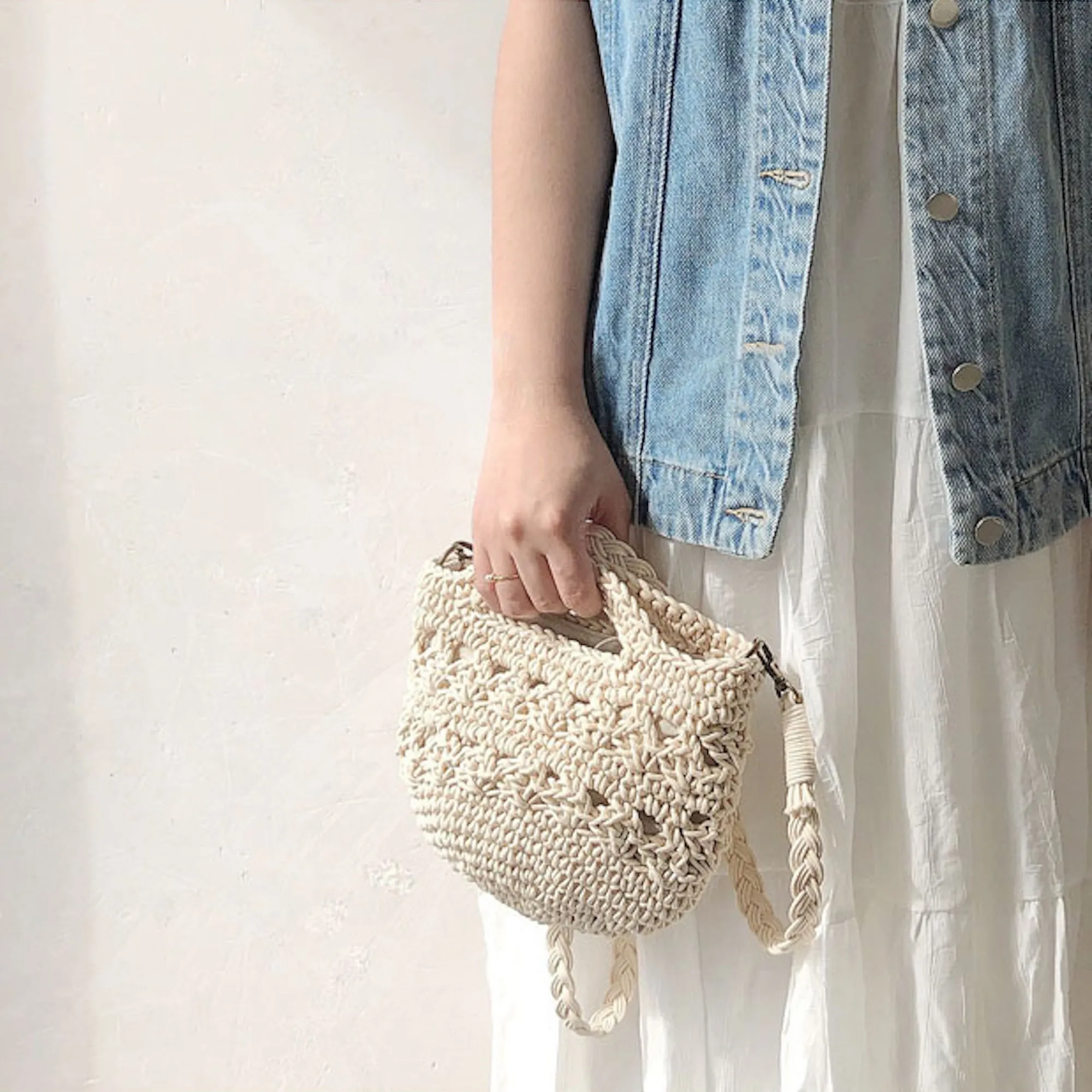 Elena Handbags Retro Crochet Crossbody Bucket Bag