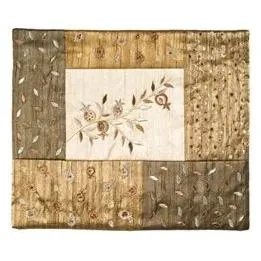 Embroidered Silk Tallit / Tallis Bag - Pomegranate Quilt in Gold By Emanuel