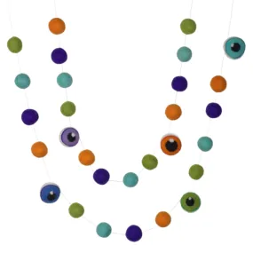 Eyeball Halloween Garland- Purple, Green, Orange & Turquoise