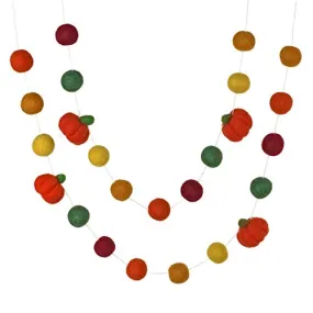 Fall Pumpkin Garland- Green Burgundy Orange Gold