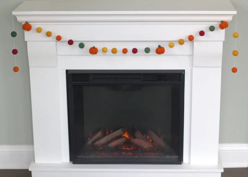 Fall Pumpkin Garland- Green Burgundy Orange Gold