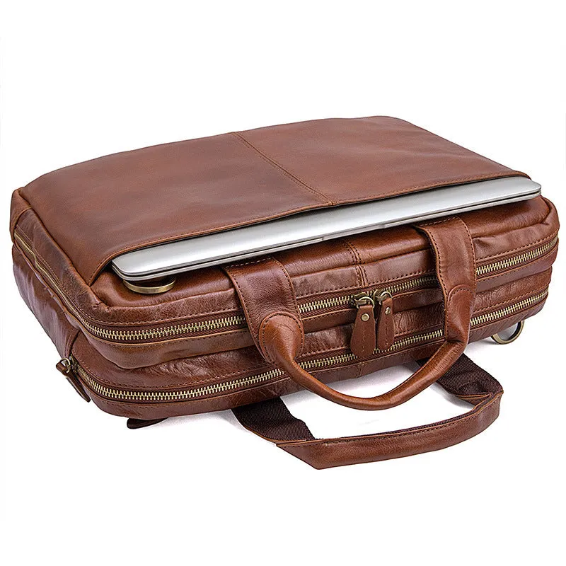 Fashion Vintage Leather Business Briefcase for Men 7092