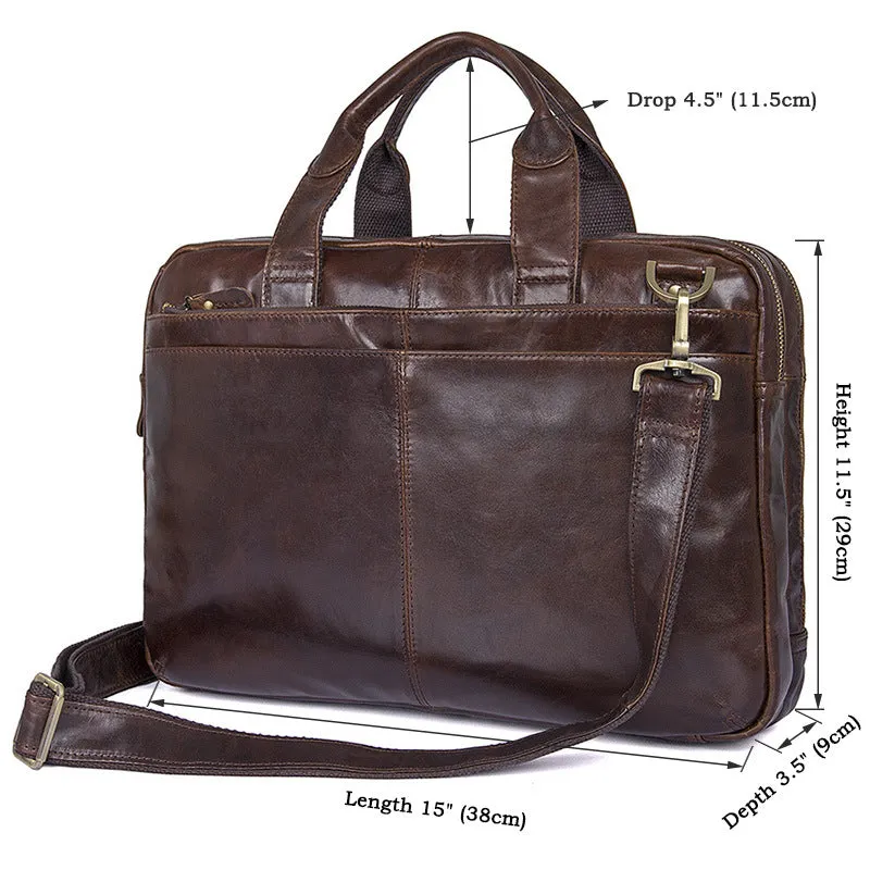 Fashion Vintage Leather Business Briefcase for Men 7092