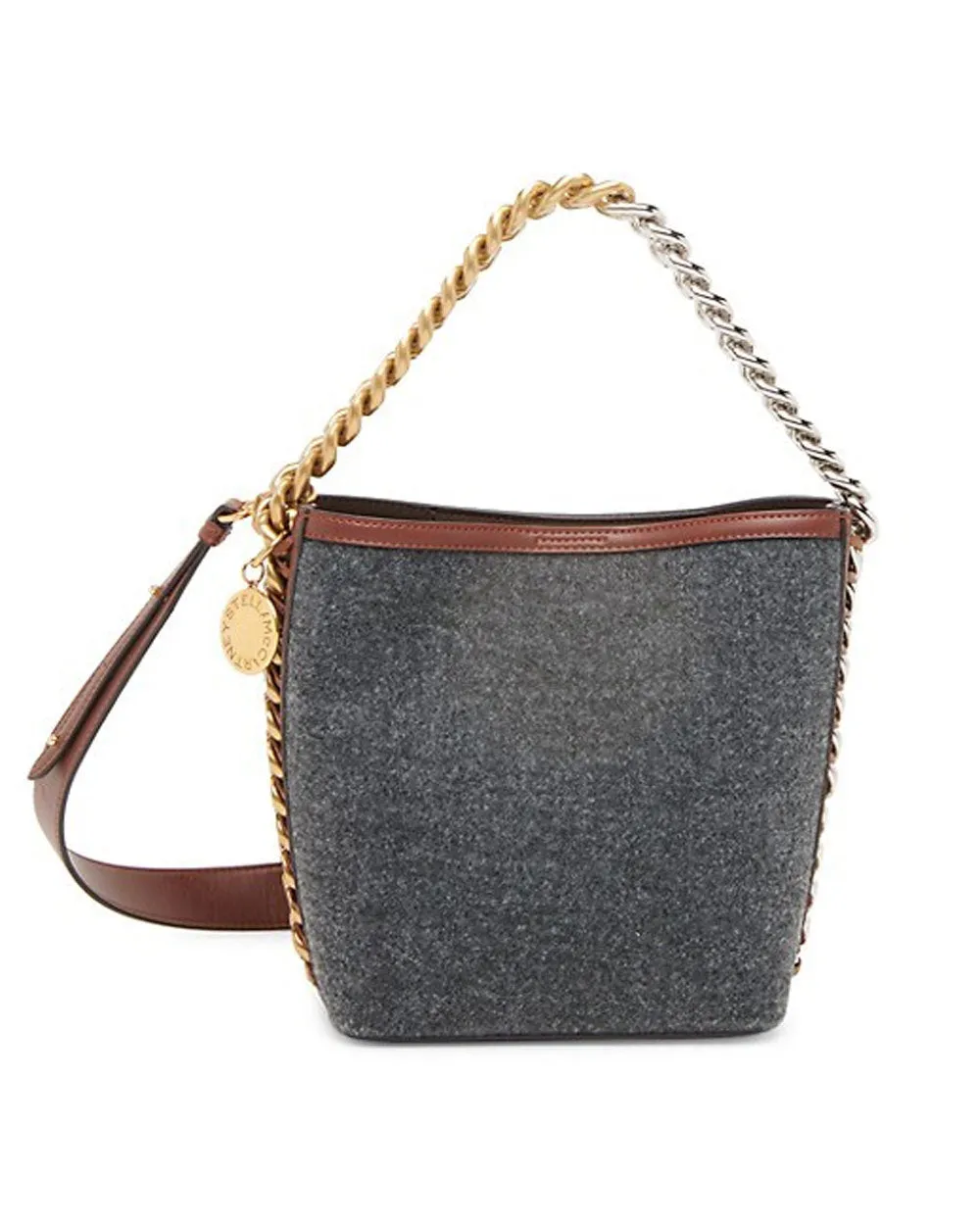 Felt & Alter Mat Bucket Bag in Grey Melange